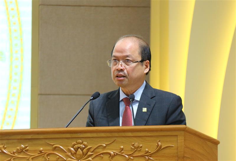 Đồng chí Nguyễn Viết Vân – TUV, Bí thư Huyện ủy phát biểu kết luận hội nghị