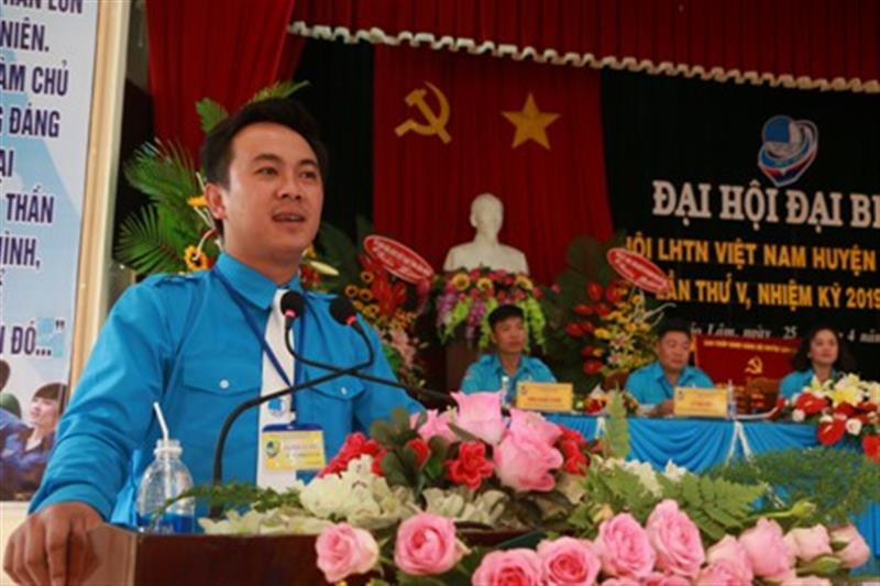 Đ/c Phan Đức Thái – Phó Chủ tịch Hội LHTN tỉnh phát biểu tại Đại hội