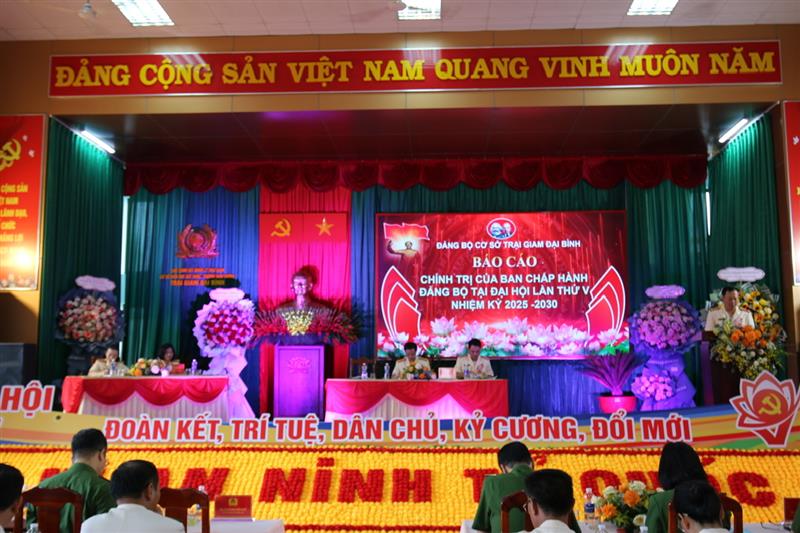 Đại hội đại biểu Đảng bộ cơ sở Trại giam Đại Bình lần thứ V, nhiệm kỳ 2025-2030