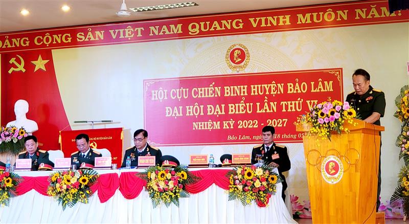 Đ/c Dương Công Hiệp- Phó CT Hội CCB tỉnh phát biểu tại ĐH