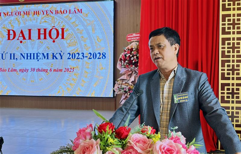 ông Đồng Văn Trường – Phó Chủ tịch UBND huyện phát biểu tại Đại hội
