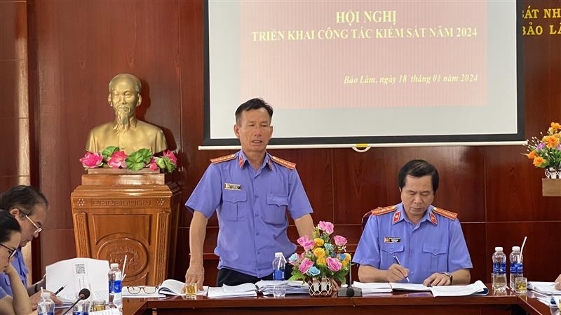Phát biểu chỉ đạo của đồng chí Lê Văn Trữ, Phó Viện trưởng Viện kiểm sát nhân dân tỉnh. 