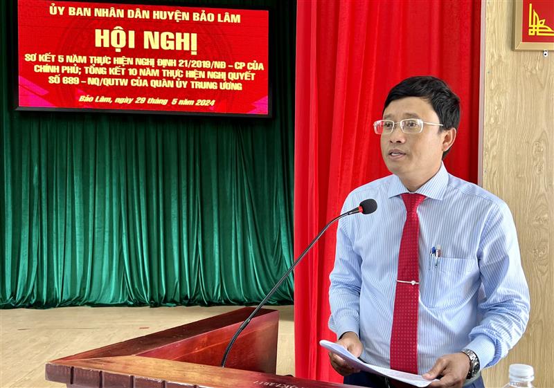 Đ/c Trương Hoài Minh – Phó Bí thư huyện uỷ - Chủ tịch UBND huyện kết luận Hội nghị