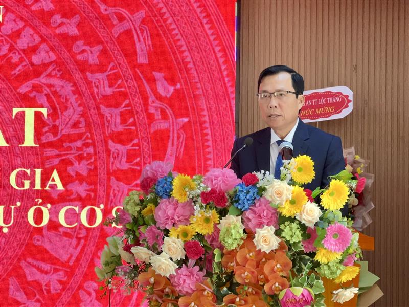 Ông Trịnh Văn Thảo – Phó Chủ tịch UBND huyện phát biểu tại buổi lễ
