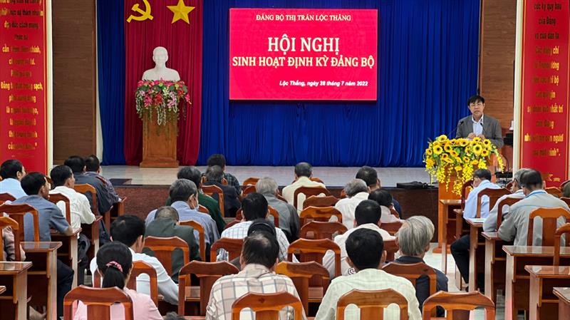 Đảng bộ thị trấn Lộc Thắng luôn quan tâm đến công tác nâng cao chất lượng sinh hoạt chi bộ