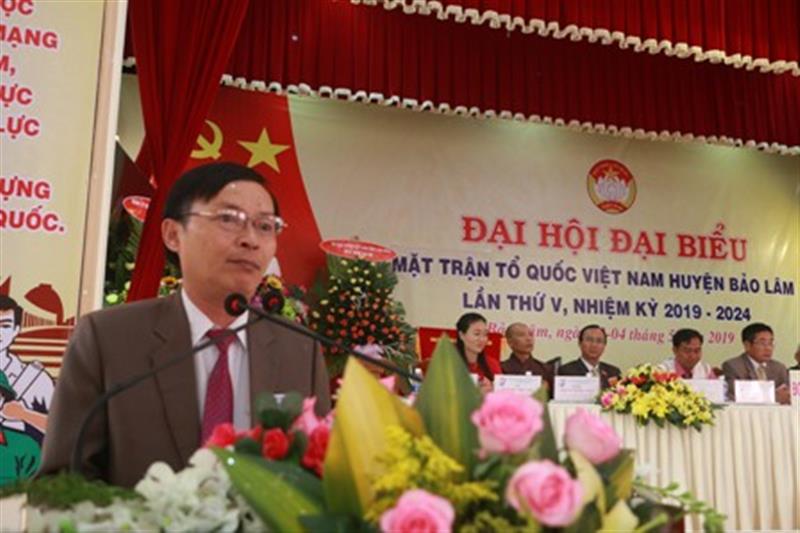 ông Trương Thành Được – PCT MTTQVN tỉnh phát biểu tại Đại hội
