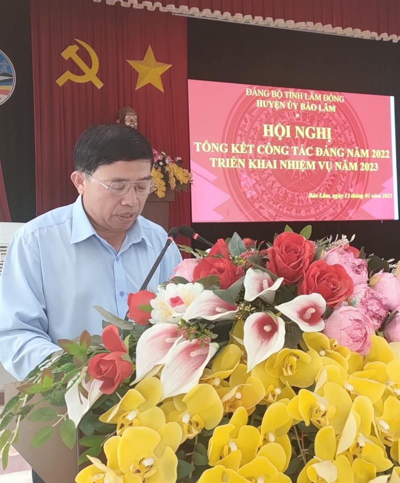 Lãnh đạo xã Lộc Nam tham luận về công tác kiểm tra giám sát