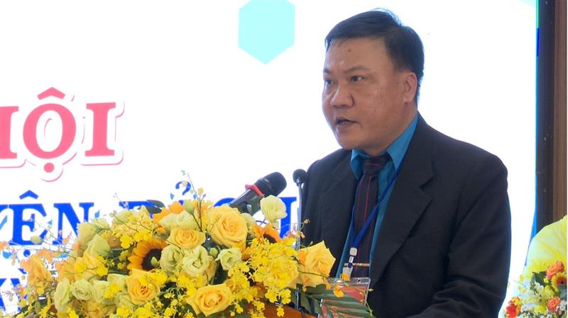 Đ/c Trần Tô Nhân, Chủ tịch LĐLĐ huyện phát biểu